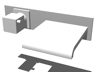 Elegant Sleek Modern Faucet Design For Kitchen Countertop With Minimalist Style 3d model