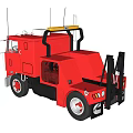 Red Classic Truck With Chrome Grille And White Spoke Wheels