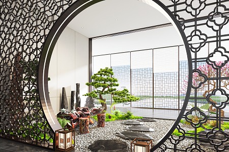 Indoor landscape landscaping landscape sketch landscape landscaping plant landscaping landscape wall tea table 3d model