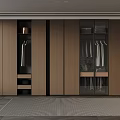 Modern Wooden Wardrobe Interior Design With Glass Doors Hanging Rods And Shelves