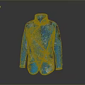 Blue Traditional Chinese Style Jacket with Floral Patterns Stand Up Collar And Frog Buttons