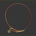 Brown Leather Fashion Apparel Accessory With Gold Metal Buckle Smooth Surface And Stylish Design
