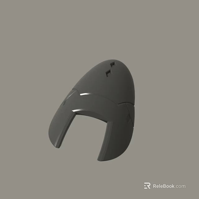 Black Streamlined Protective Headgear With Ventilation Holes And Smooth Surface 3d model