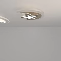 Modern Star and Moon Shaped Ceiling Light with Soft Glow Illumination 3d model