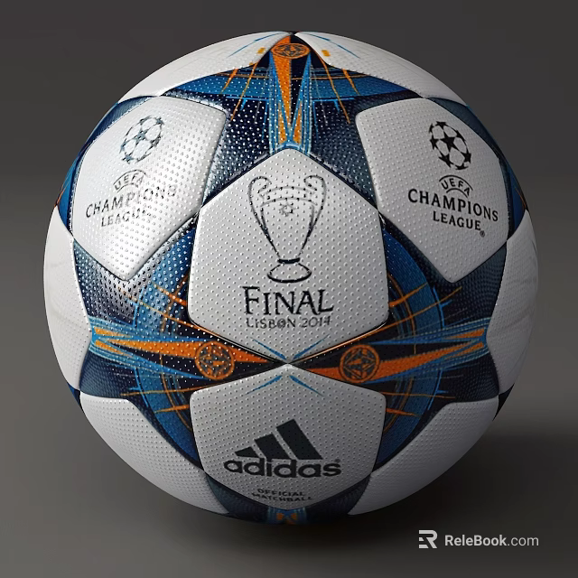 Adidas Champions League Final Lisbon 2014 Football With Official Design And Patterns 3d model 