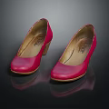 Red Leather Block Heel Shoes Classic Elegant Women’s Fashion Footwear Design