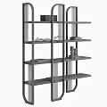 Elegant Modern Gold Frame Display Shelf With Matte Black Shelves For Home Decor Storage