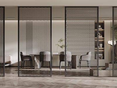 Modern partition metal mesh partition 3d model