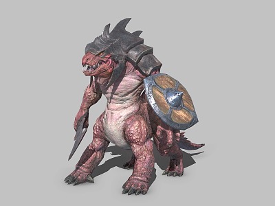 Lizard Man Warrior Dragon Guard model