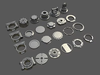 Various Metal Mechanical Parts With Different Shapes And Precision Engineered Designs 3d model