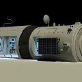 Detailed Space Capsule Module With Open Door And Illuminated Interior Equipment