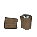 Cylindrical Wooden Stools With Magazine On Top For Minimalist Home Decor