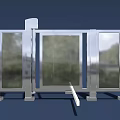 Modern Automatic Security Gate With Stainless Steel Frame And Glass Panels