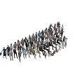 Diverse Group of People Standing Together in Various Poses and Casual Attire