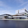 Contemporary Qingtian Performing Arts Center Exterior With Glass Curtain Wall And Waterfront Design