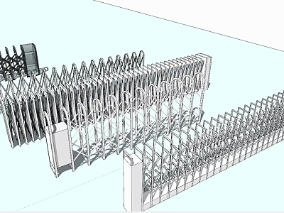 Modern rolling gate rolling gate community folding door automatic door remote control automatic door community door 3d model