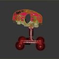Mechanical Weapon With Pink Curved Top Black Base And Moving Wheels
