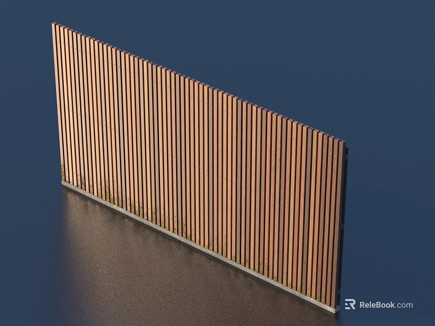 Copper Colored Decorative Panel With Vertical Stripes And Reflective Surface For Household Use 3d model 