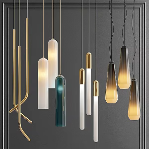 Light Luxury Chandelier Combination 3d model