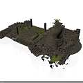 Modern Interior Design With Ruined Bell Moss Covered Stones And Decor