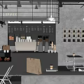 Modern Coffee Shop Interior With Bar Counter Coffee Machine And Pastries On
