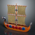 Modern Sailing Pirate Ship Viking Ship Cartoon Sailing Ship 3d model