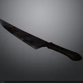 Ornate Decorative Knife Featuring Bloodstains On Sharp Blade And Intricate Handle