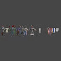 Medieval Game and Movie Characters with Various Colored Armors and Different Costume Styles