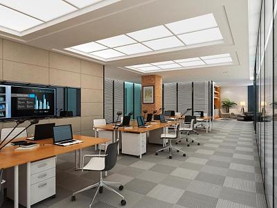 Public office area 3d model