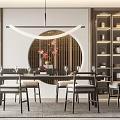 New Chinese Dining Table and Chair Combination Dining Table and Chair 3d model