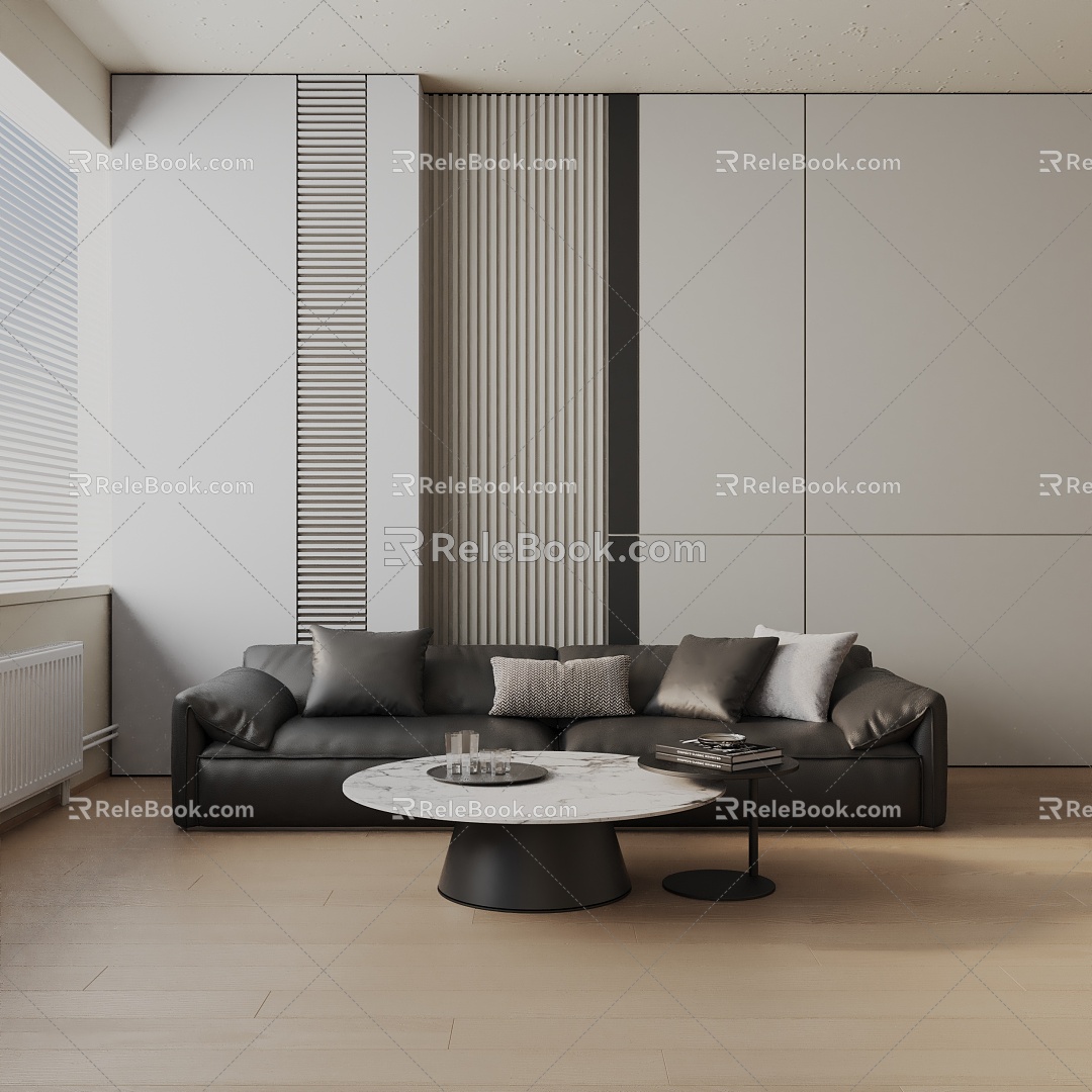 Modern three-seat sofa 3d model