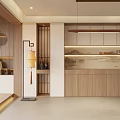 Elegant New Chinese Wooden Side Cabinet With Built In Lights And Beautiful Display Storage Spaces
