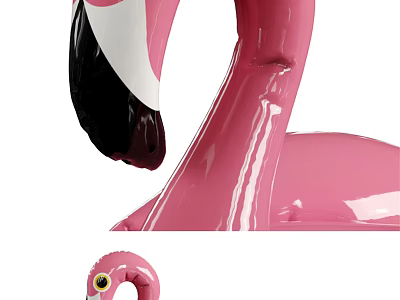 Pink Flamingo Inflatable Water Sports Equipment For Pool Swimming Fun 3d model