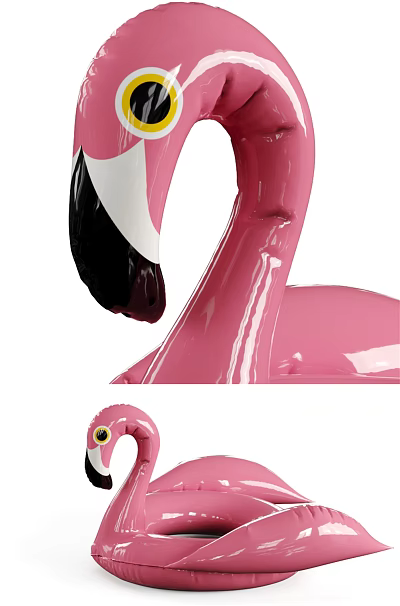 Modern Swimming Ring Inflatable Pink Flamingo 3d model