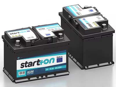 Industrial Equipment Startton AGM Batteries With Black Casing And Reliable Power 3d model