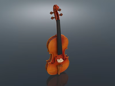 Classic Wooden Violin Musical Instrument With Elegant Craftsmanship And Acoustic Design 3d model