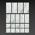 Marble Wall Panel With Natural Vein Pattern And Decorative Sphere On Floor 3d model