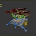 Military Weapon Launcher With Multiple Missiles On Mobile Wheel Base Structure 3d model