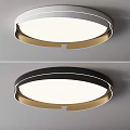 Modern Round Flush Mount Ceiling Light With Black White And Gold Frame Design 3d model