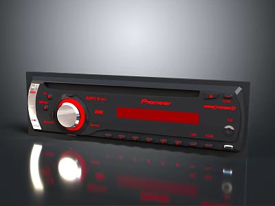 Autopage Car Audio as Daily Electrical Appliance with Black Design Red Display and Control Buttons 3d model
