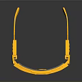 Protective Safety Goggles With Yellow Frame And Dark Impact Resistant Lenses