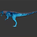 3D Model Character Blue Spiked Dinosaur Fantasy Creature With Fierce Features