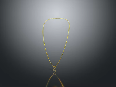Simple and Elegant Gold Necklace With Minimalist Pendant For Daily Life 3d model