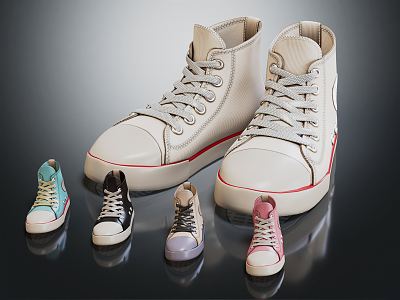 Modern Shoes Children sneaker Children's Shoes Lace-up Shoes 3d model