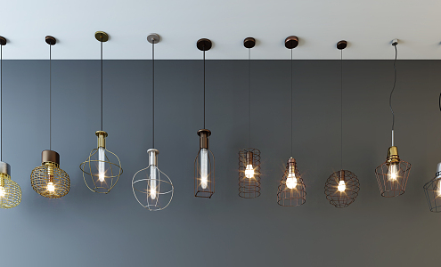 Industrial LOFT chandelier stylish simple metal chandelier combination 3d model