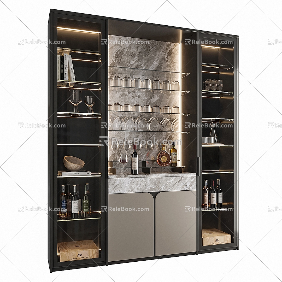 Light Luxury Wine Cabinet Sideboard Cabinet Storage Cabinet 3d model