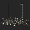 Stylish Decorative Chandelier With Twisted Lines And Small Lights For Modern Interior Decoration