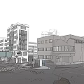 Cartoon City Street Scene With Collapsed Buildings And Broken Pavement
