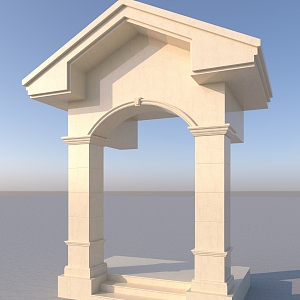 European-style stone door window cover railing 3d model