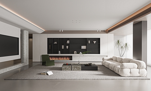 modern living room 3d model